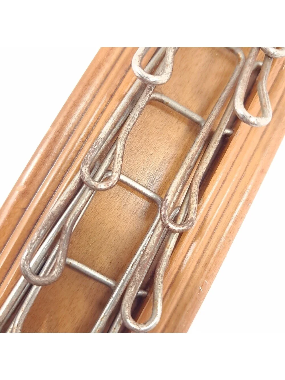 Vintage Tie Rack Belt Rack Tie Organizer Wood metal 13 Hooks organizer wall hook